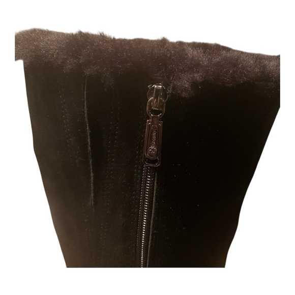 Blondo Waterproof Tall Suede Faux Fur Trim 100% Wool Lining Block H2” Black 8.5 - Picture 5 of 9